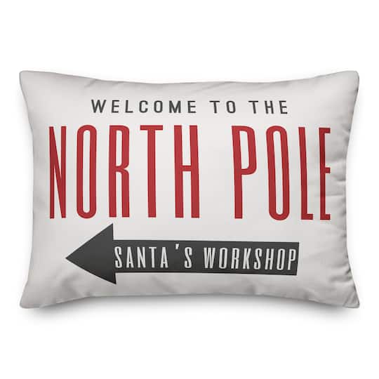 Designs Direct Welcome to the North Pole 14x20 Throw Pillow